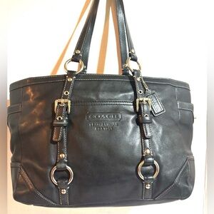Coach vintage black leather satchel handbag